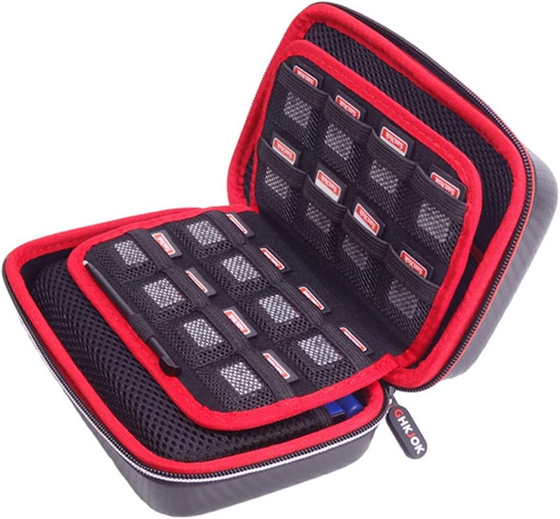 VSEER Carrying Case for New 3DS XL / New 2DS XL, Hard Protective Shell Travel Case for Nintendo 3DS/3DS XL/New 3DS/New 3DS XL- [Black/Red] - Image 2